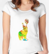 Abstract Cat Design Women's Fitted Scoop T-Shirt