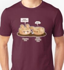 Süßes Wortspiel: Morgenbrötchen und kein Morgenbrötchen Slim Fit T-Shirt