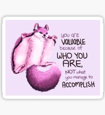 "Sie sind wertvoll, weil Sie es sind" Flying Squirrel Sticker
