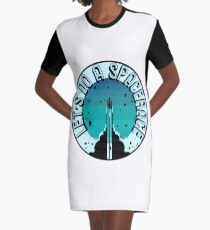 Lassen Sie uns einen Raum zum Mond machen T-Shirt Kleid