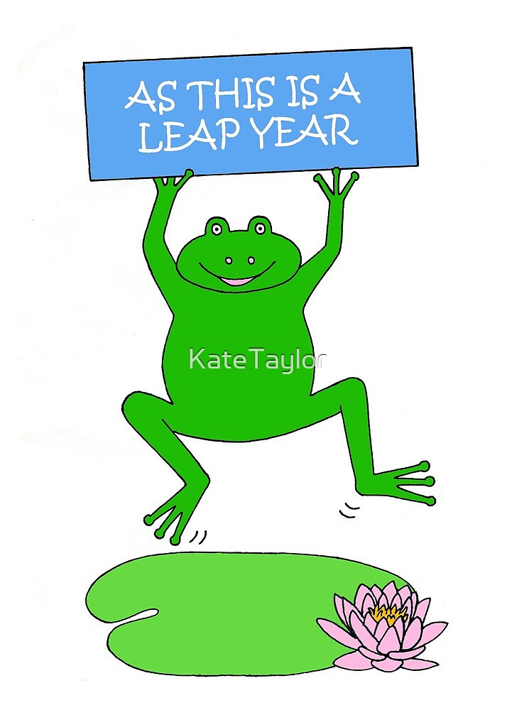 "Leap Year Cartoon Leaping Frog Proposal" by KateTaylor Redbubble