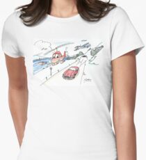 Funny car, airplane, boat and helicopter Women's Fitted T-Shirt