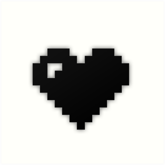 "Black Pixel Heart" Art Print by DeetsArt | Redbubble