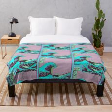 Die große Welle vor Vaporwave Kanagawa Fleecedecke