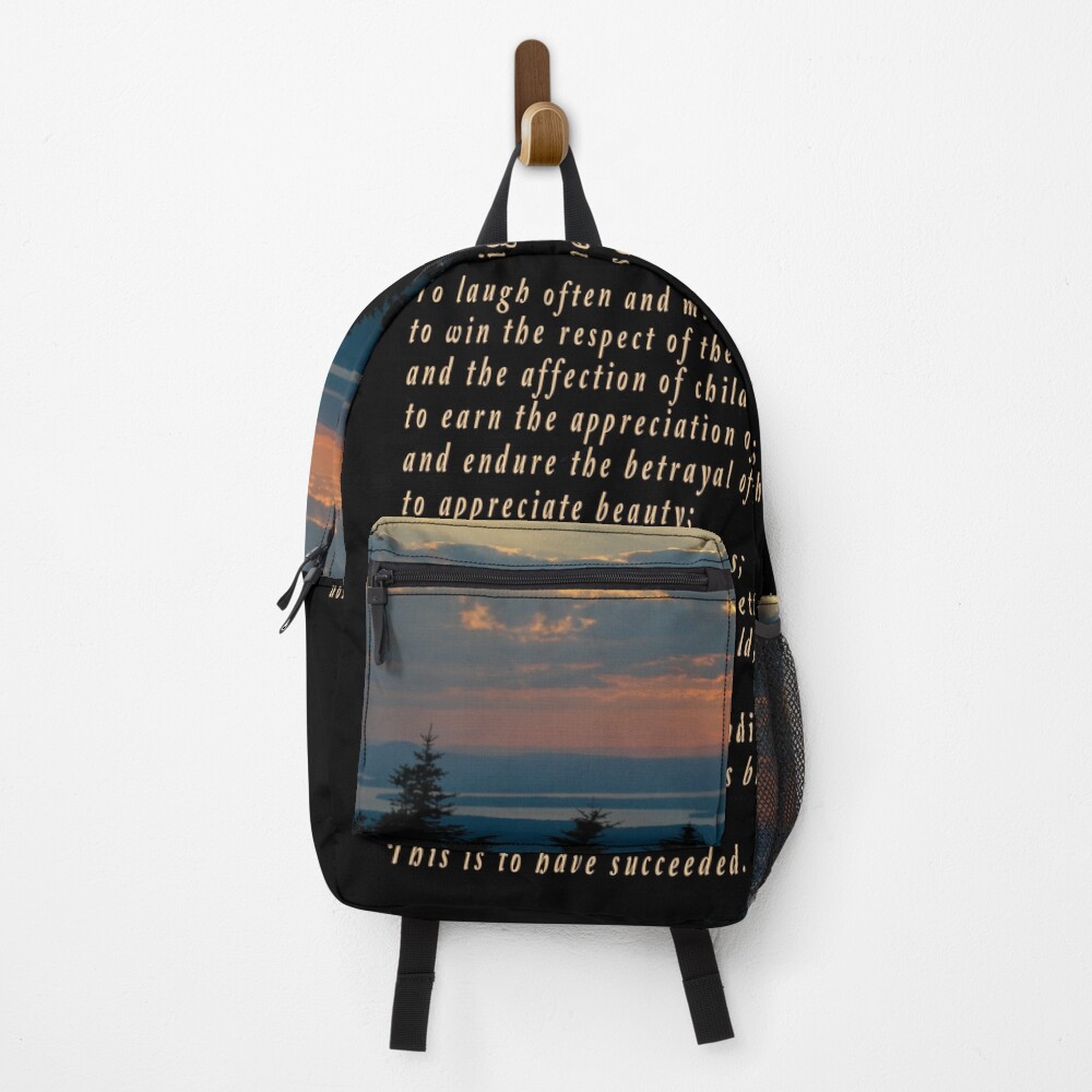 Emerson - To laugh often and much on a backpack