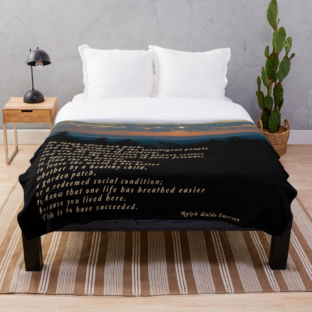 Emerson - To laugh often and much on a throw blanket