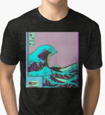The Great Wave off Vaporwave Kanagawa Tri-blend T-Shirt