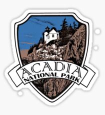 Acadia National Park artistic shield Sticker