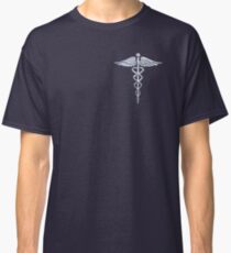 Chrome like Medical Caduceus Snakes Classic T-Shirt
