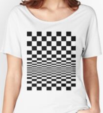 Movement in Squares, by Bridget Riley 1961, chess, tile, square, pattern, design, grid, mosaic, checkerboard, bank check, abstract Women's Relaxed Fit T-Shirt
