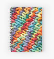 Knitting Rainbow fabric Spiral Notebook