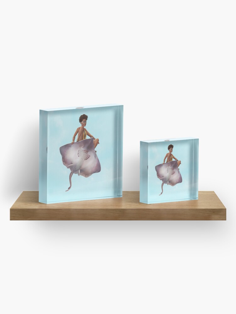 Alternate view of Skater Girl | Digital Illustration Acrylic Block