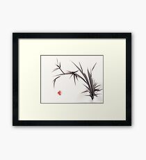 "Horizon" original ink and wash bamboo sumi-e painting Framed Print