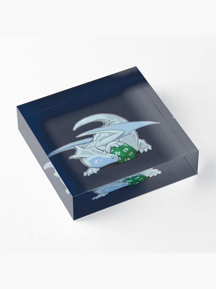 Alternate view of D20 White Dragon Acrylic Block