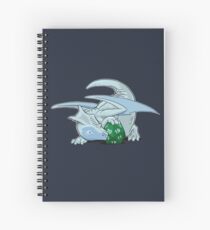 D20 weißer Drache Spiralblock