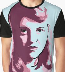 Sylvia Plath Blue Mauve Purple Pink Portrait Graphic T-Shirt