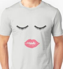 Gesicht Frauen, Lippen, Wimpern, Mode Unisex T-Shirt