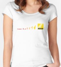 Nikon vs Canon Women's Fitted Scoop T-Shirt