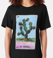 El Nopal Loteria Prickly Pear Cactus Card Slim Fit T-Shirt