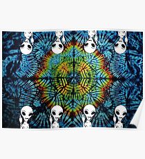 Tie Dye Alien Salute Poster