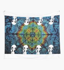 Tie Dye Alien Salute Wall Tapestry