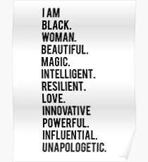 Ich bin schwarze Frau | Afroamerikaner | Schwarze Leben Poster