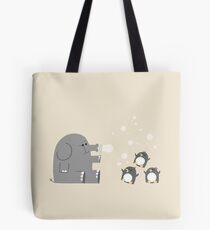 Bolsa de tela Los elefantes y los pingüinos aman las burbujas.