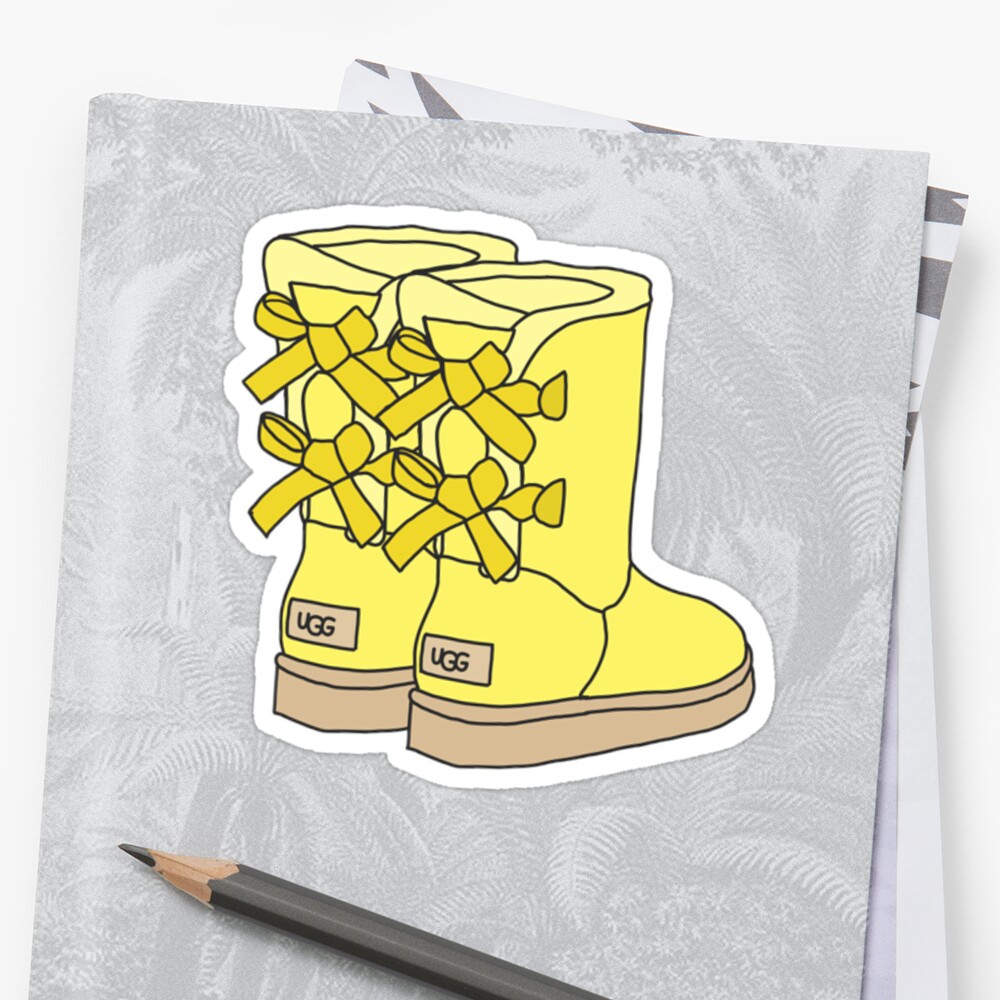 yellow uggs with bows