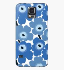 Marimekko Blauer Blumendruck Hülle & Klebefolie für Samsung Galaxy