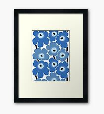 Marimekko Blauer Blumendruck Gerahmtes Wandbild