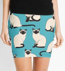 Siamese Cats - sparse pattern Mini Skirt