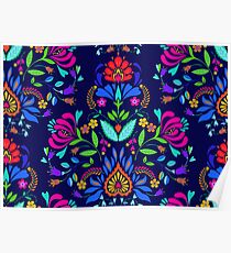 folk pattern - mexican vacation. Poster