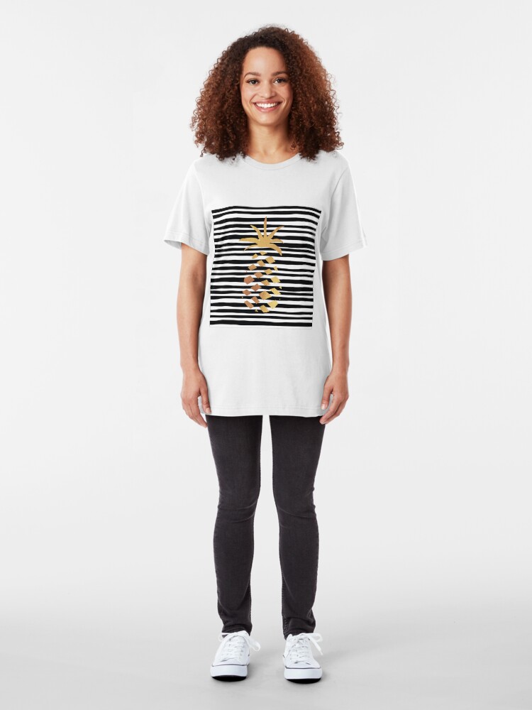 Alternate view of Gold Pineapple-B&W Slim Fit T-Shirt