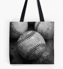Old Baseballs in Black and White Tote Bag