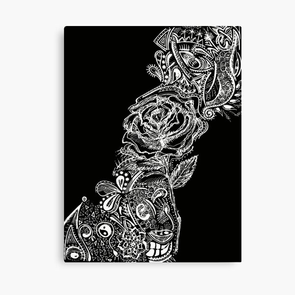 Flower Power Maori BLACK Canvas Print