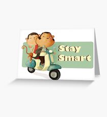 Stay Smart Scooter Monkeys Greeting Card