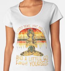 Yoga Tattoo Women - I'm Mostly Peace Love And Light Women's Premium T-Shirt
