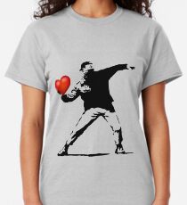 Banksy flower thrower - heart Classic T-Shirt