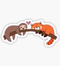 Sloth and Red Panda Love Sticker