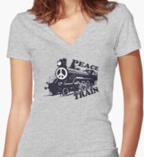 Cat Stevens - Peace Train is coming Women's Fitted V-Neck T-Shirt