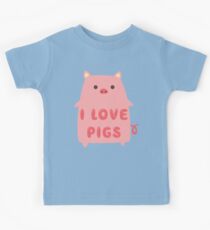 Ich liebe Schweine-nettes T-Shirt Kinder T-Shirt