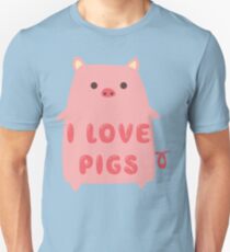 I Love Pigs Cute T Shirt Unisex T-Shirt
