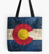 Vintage Aged and Scratched Colorado Flag Tote Bag
