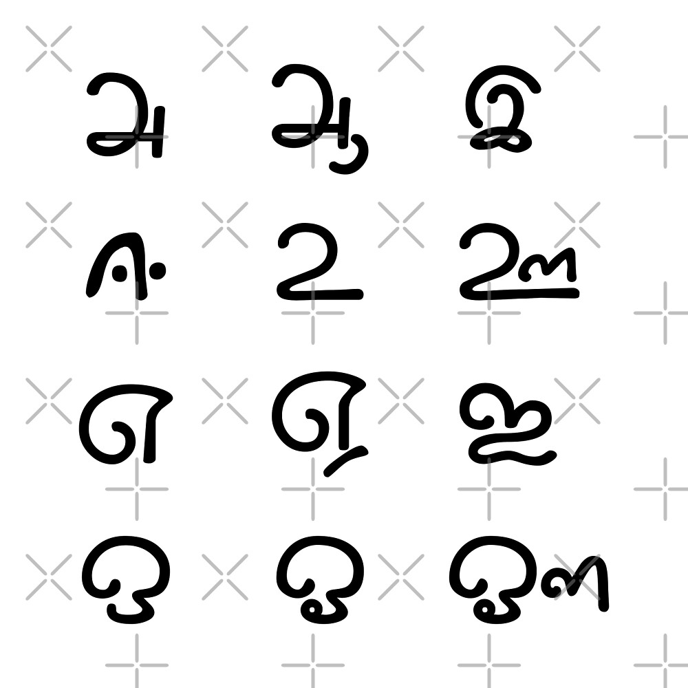 Tamil Language Vowels Uyir Ezhuthukkal Tamil text