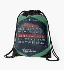 Mochila de cuerdas Cita de: Albert Einstein sobre lógica e imaginación - Camisetas, pósters, pegatinas y regalos