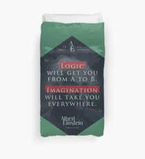 Funda nórdica Cita de: Albert Einstein sobre lógica e imaginación - Camisetas, pósters, pegatinas y regalos
