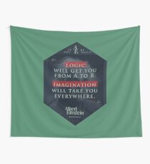 Tela decorativa Cita de: Albert Einstein sobre lógica e imaginación - Camisetas, pósters, pegatinas y regalos
