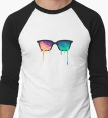 Abstract Polygon Multi Color Cubism Low Poly Triangle Design Men's Baseball ¾ T-Shirt