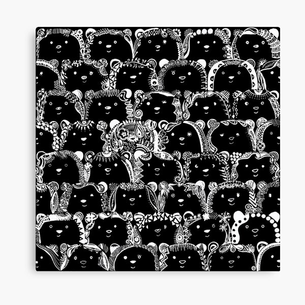 Ursinhos Maori Black Canvas Print