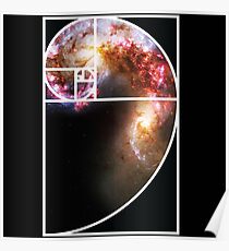 Fibonacci Spiral Galaxy Poster